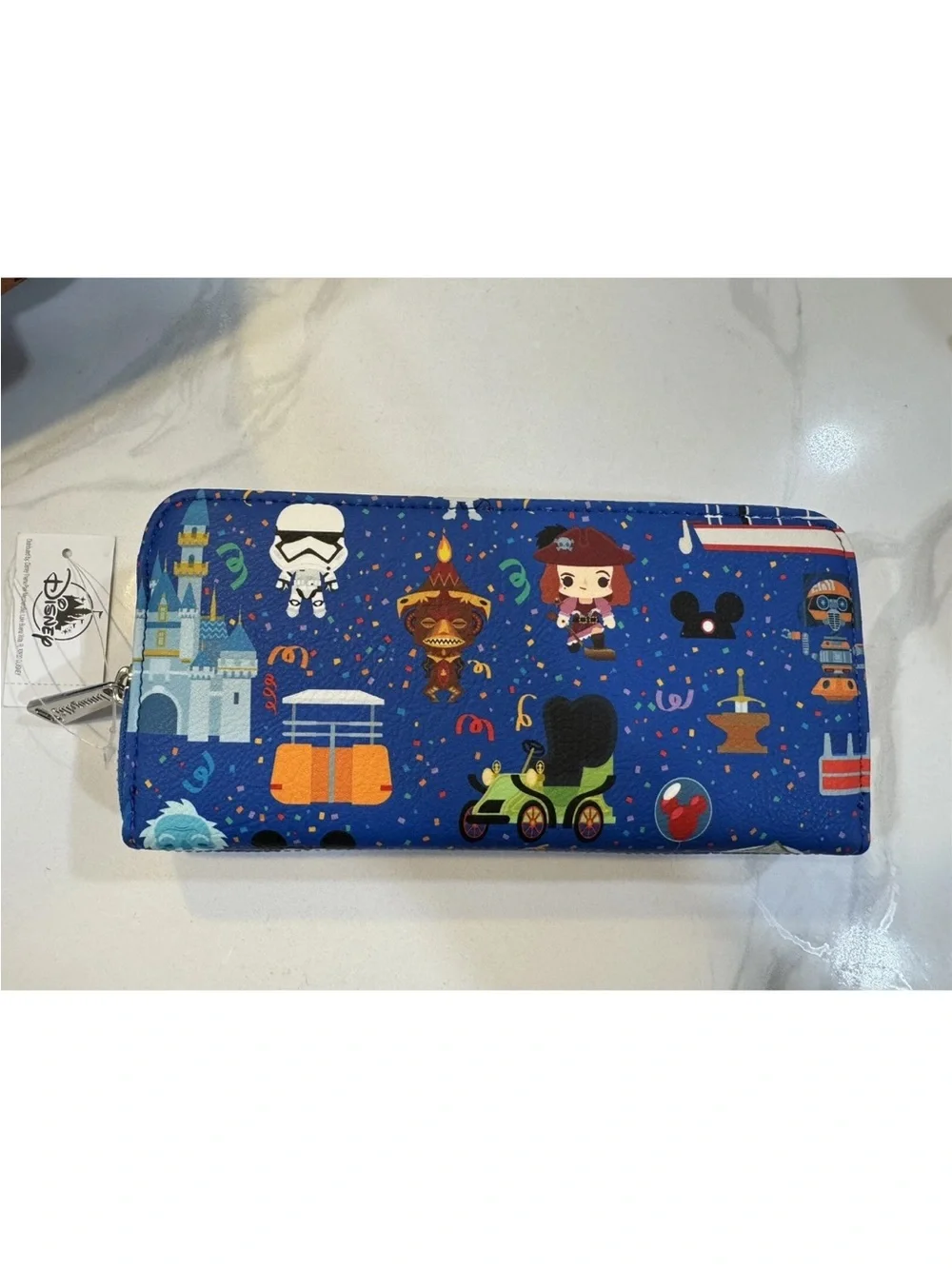 Disney Blue Kids Backpack and Wallet Set with Character Print